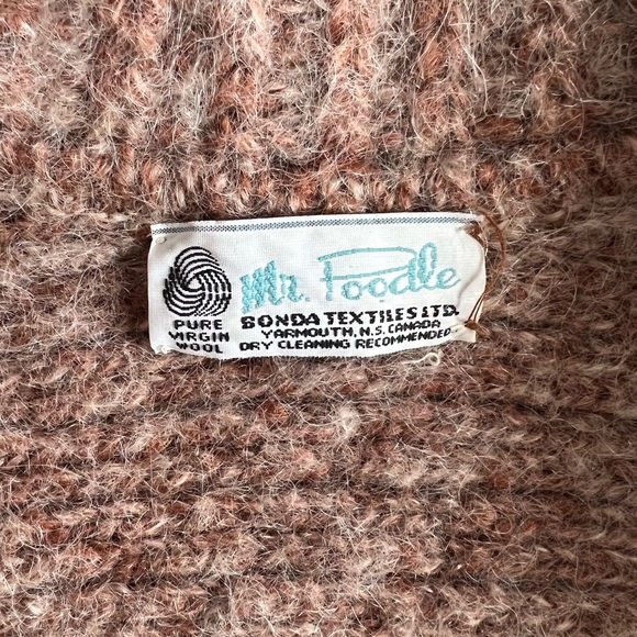 Vintage Mr. Poodle 100% Virgin Wool Pocketed Open Front Cardigan - Picture 6 of 9